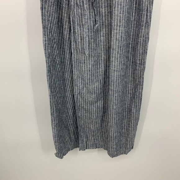 Banana Republic Dress Stripe Linen Blend Faux Wrap VNeck Tie Waist - Picture 8 of 12